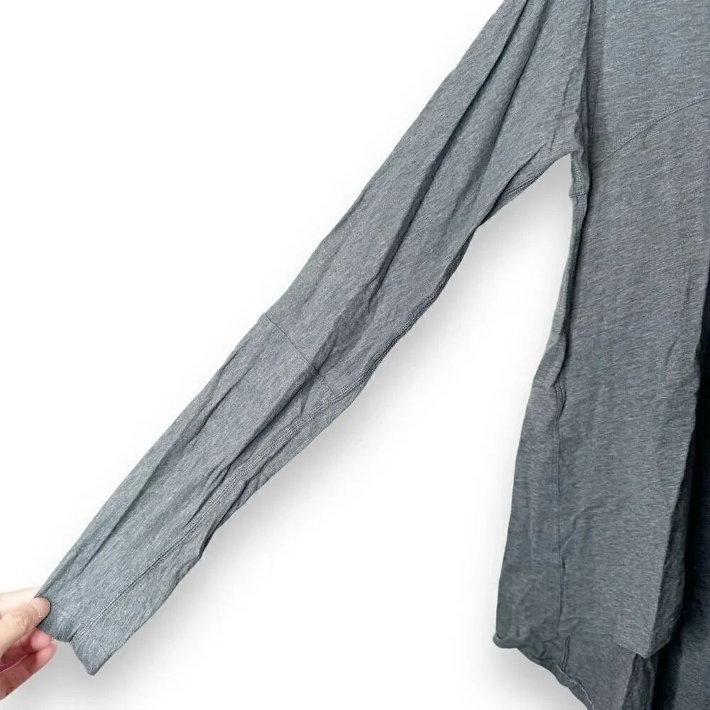 Lululemon Acadia Heathered Pitch Grey High-Low Long Sleeve T-Shirt Womens Size 6 - Picture 4 of 7